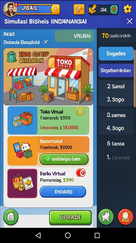 Screenshot ketiga menunjukkan sistem reward saat memenangkan permainan.