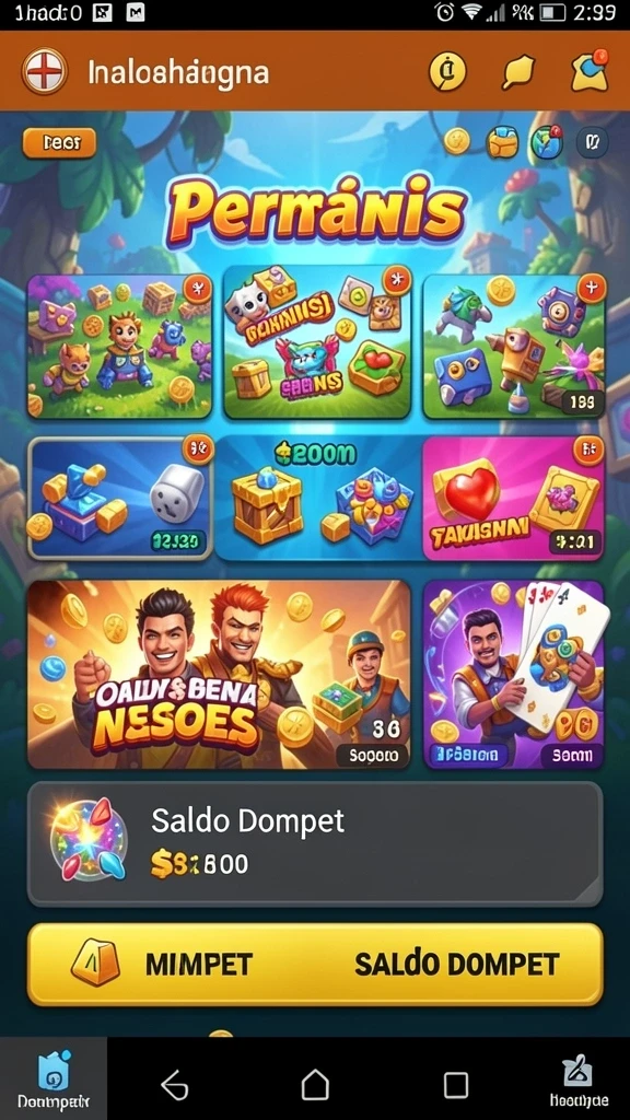 Screenshot tampilan antarmuka permainan yang menarik.