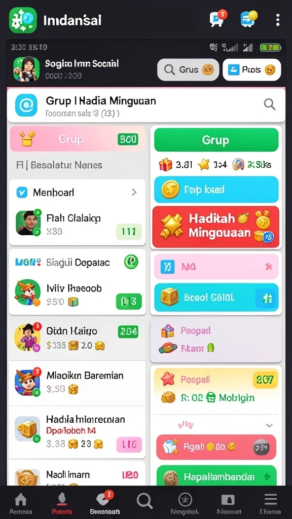 Tampilan antarmuka pengguna IDNSERU yang menarik.