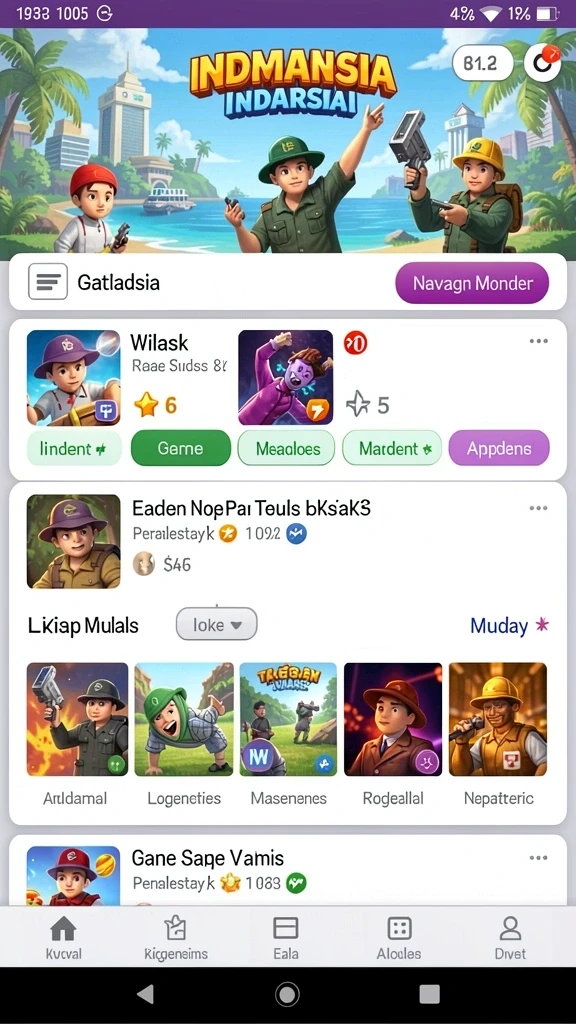 Tampilan awal game yang menarik dan interaktif.