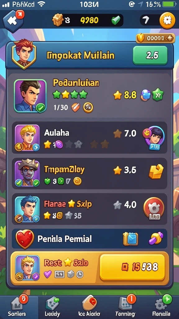 Mode permainan yang kompetitif dan penuh tantangan.