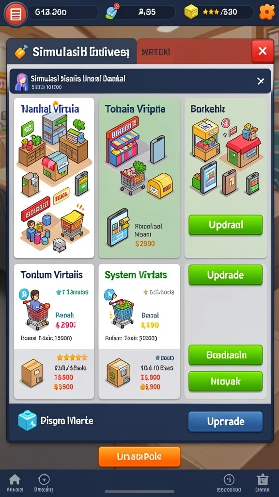 Gambaran fitur upgrade karakter yang menarik.
